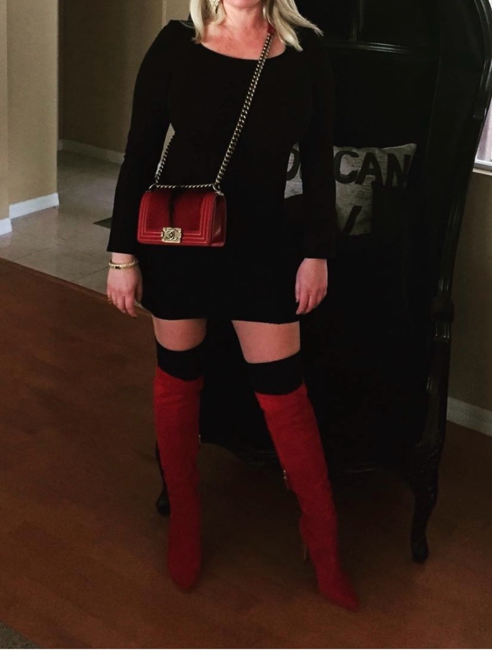 Marciano Red Suede Over the Knee boots 40